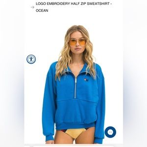 Aviator Nation Blue Half-Zip Sweatshirt